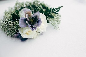 rose and purple flower crown