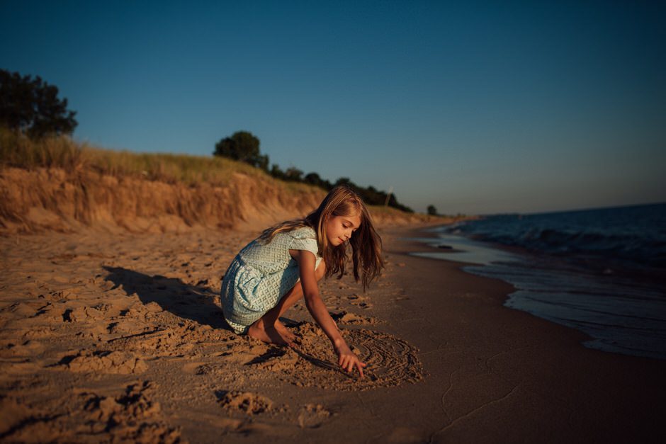little girl on beach