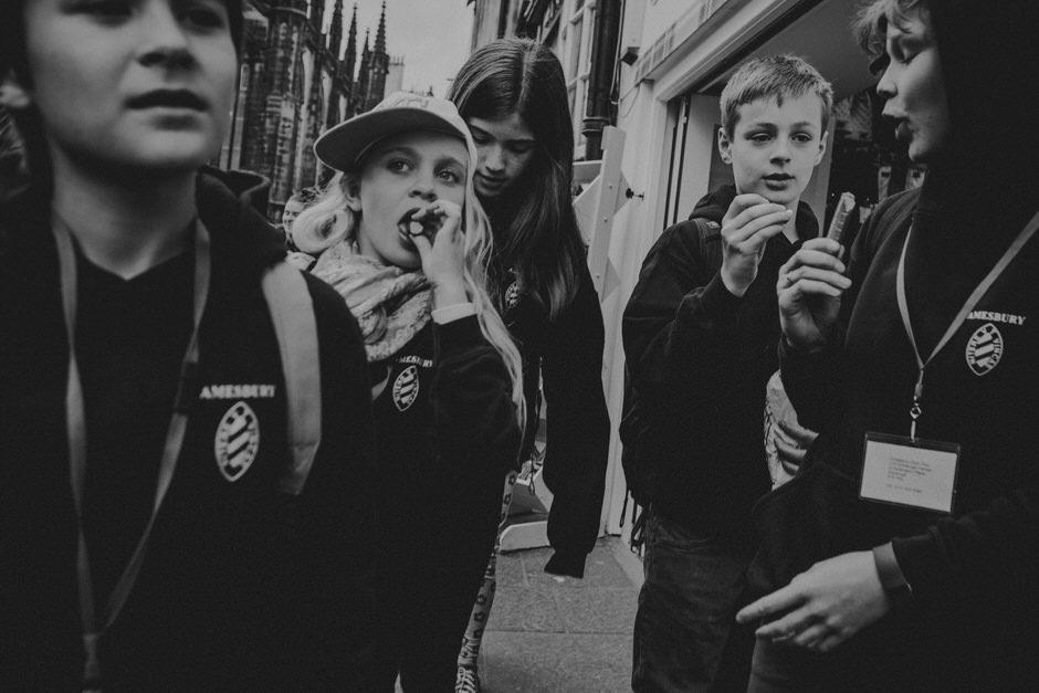 school kids on streets 