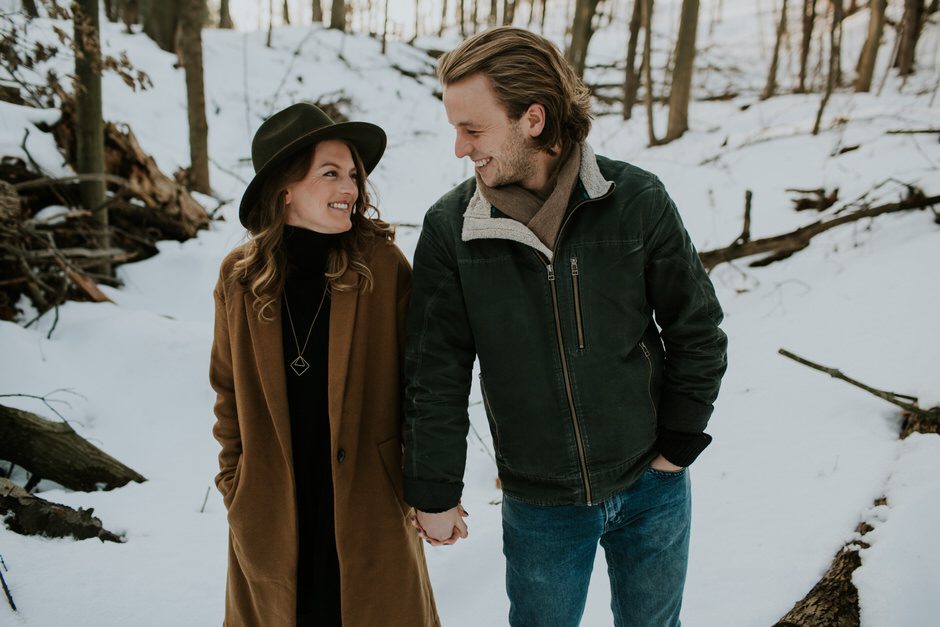winter engagement grand haven michigan