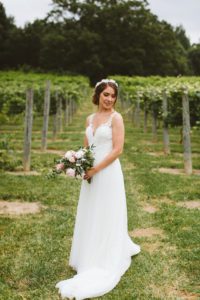 beautiful bride vineyard wedding